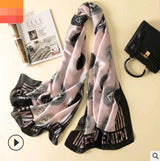 Floral Printed Silk-Look Scarf – Elegant Lightweight Shawl for All Seasons