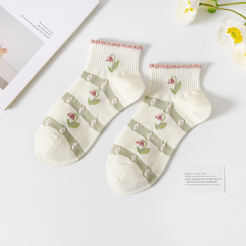 Women’s Casual Cotton Ankle Socks – Fashion Short Tube Design