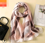 Floral Printed Silk-Look Scarf – Elegant Lightweight Shawl for All Seasons