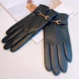 Women’s Winter PU Leather Gloves – Warm Plus Fleece Lining