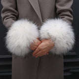 Women’s Furry Windproof Sleeves – Cute Winter Faux Fur Arm Warmers
