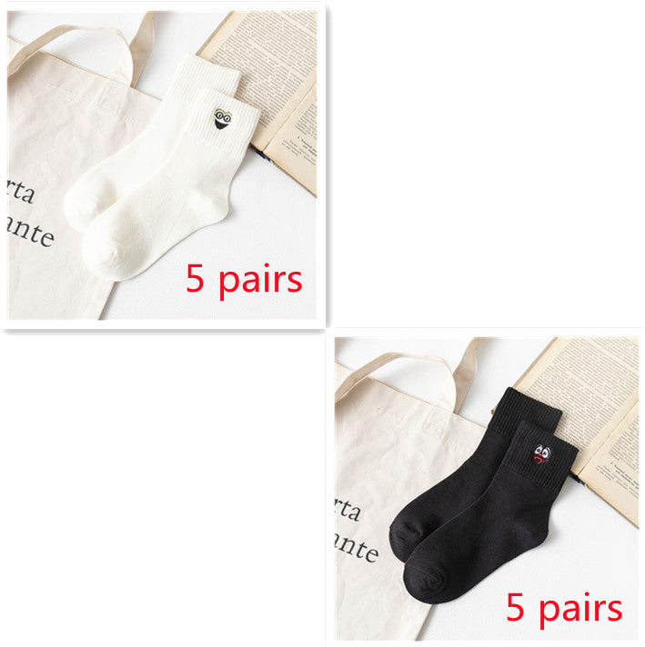 Women’s Embroidered Cotton Tube Socks – Thick Winter Style