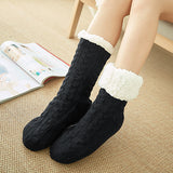 Winter Knitted Plush Floor Socks – Non-Slip Indoor Warm Socks for Men & Women