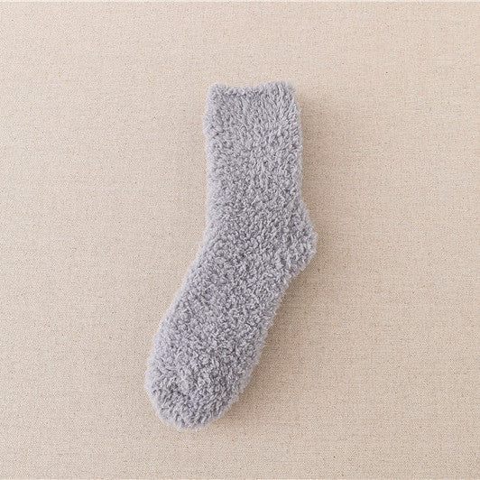 Sleeping Socks Home Women’s Coral Fleece Striped Mid-Calf Length Comfortable Socks