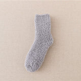 Sleeping Socks Home Women’s Coral Fleece Striped Mid-Calf Length Comfortable Socks