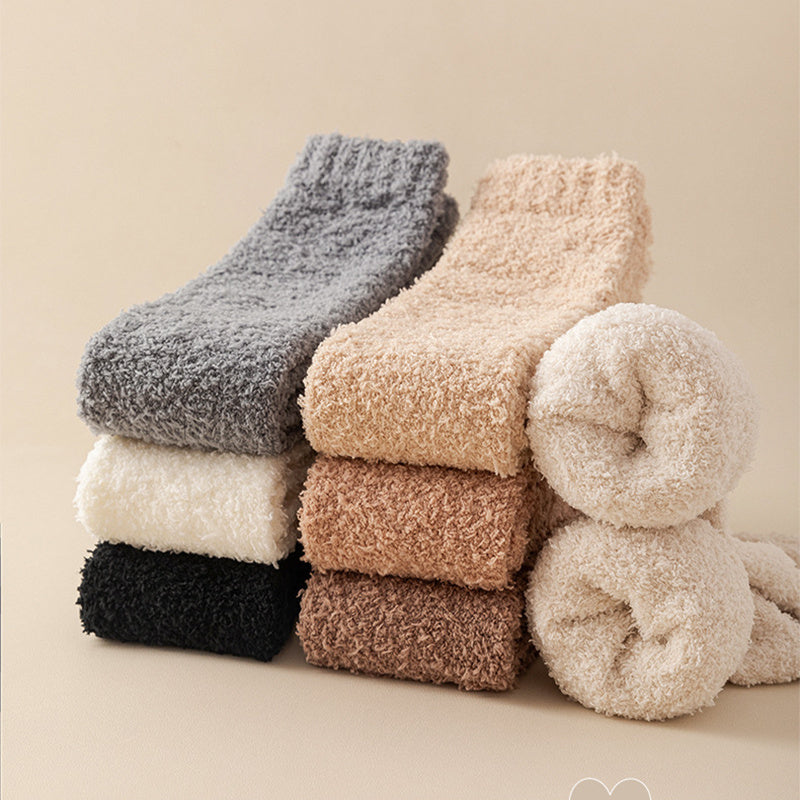 Women’s Plush Winter Socks – Long Dual-Purpose Heel & Knee Protection