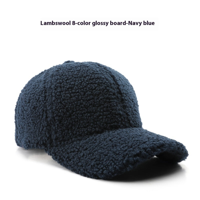Unisex Lamb Wool Baseball Cap – Warm & Stylish Curved Brim Hat