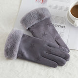 Women’s Suede Winter Gloves – Warm Wool Lined Finger Style