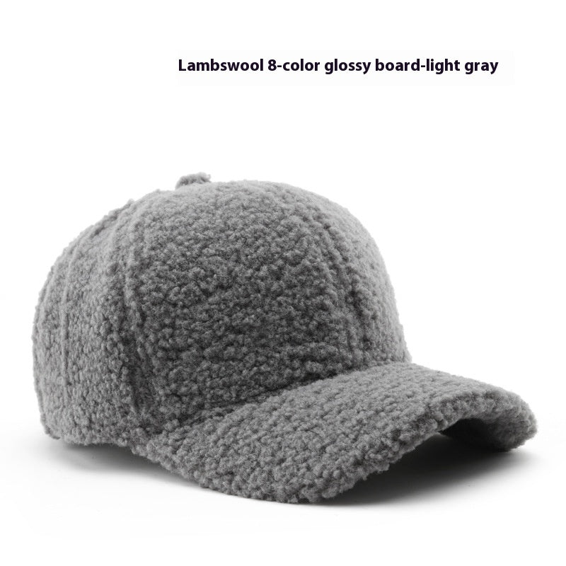 Unisex Lamb Wool Baseball Cap – Warm & Stylish Curved Brim Hat