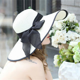 Women’s Floppy Bow Sun Hat – Wide Brim Foldable Summer Hat