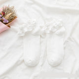 Women’s Sweet Bubble Cotton Socks – Ruffled Ankle Design