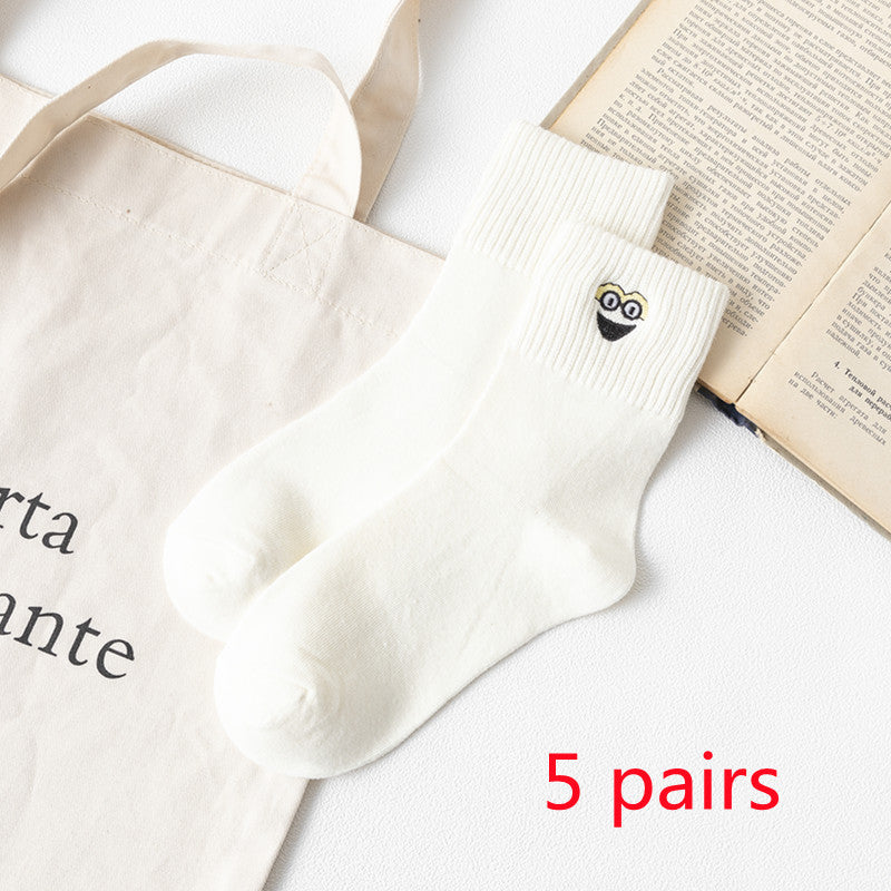 Women’s Embroidered Cotton Tube Socks – Thick Winter Style