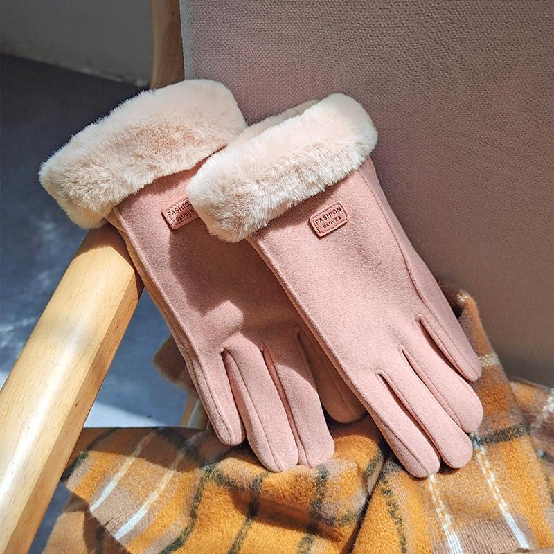Fleece Lined Suede Winter Gloves – Warm & Stylish Mittens