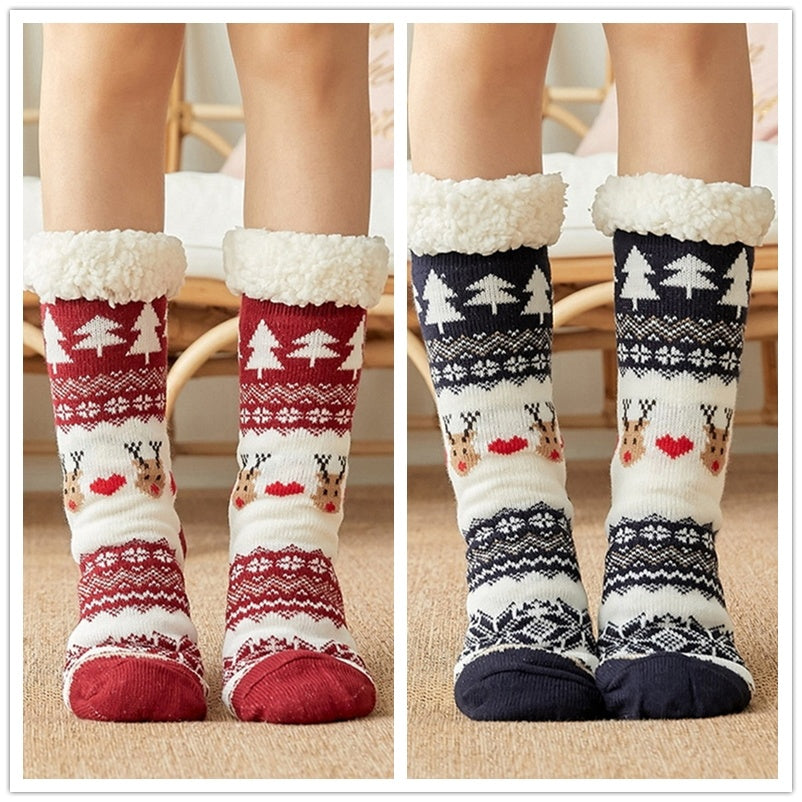 Women’s Thicken Warm High-Tube Velvet Floor Socks – Winter Cozy Design