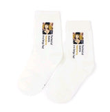Retro Oil Painting Cotton Socks – Abstract Literary Mid-Tube Design