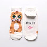 Cute Cat Cotton Ankle Socks – Breathable Jacquard Design