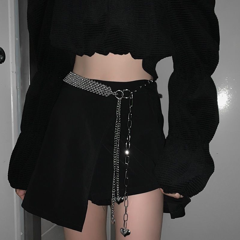 Silver Chain Waist Belt – Layered Street Style Decorative Body Chain for Women