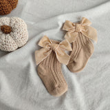 Baby Bowknot Cotton Socks – Pure Color Tube Style