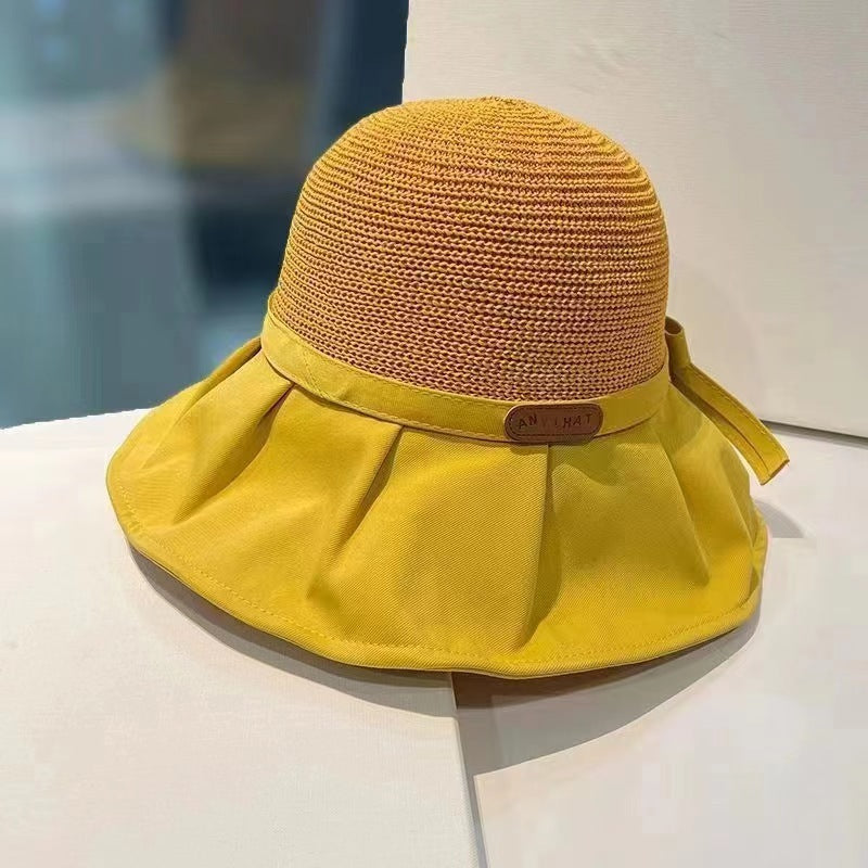 Women’s Bow Straw Sun Hat – Wide Brim UV Protection