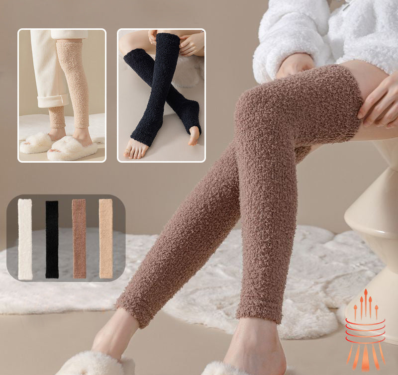 Women’s Plush Winter Socks – Long Dual-Purpose Heel & Knee Protection