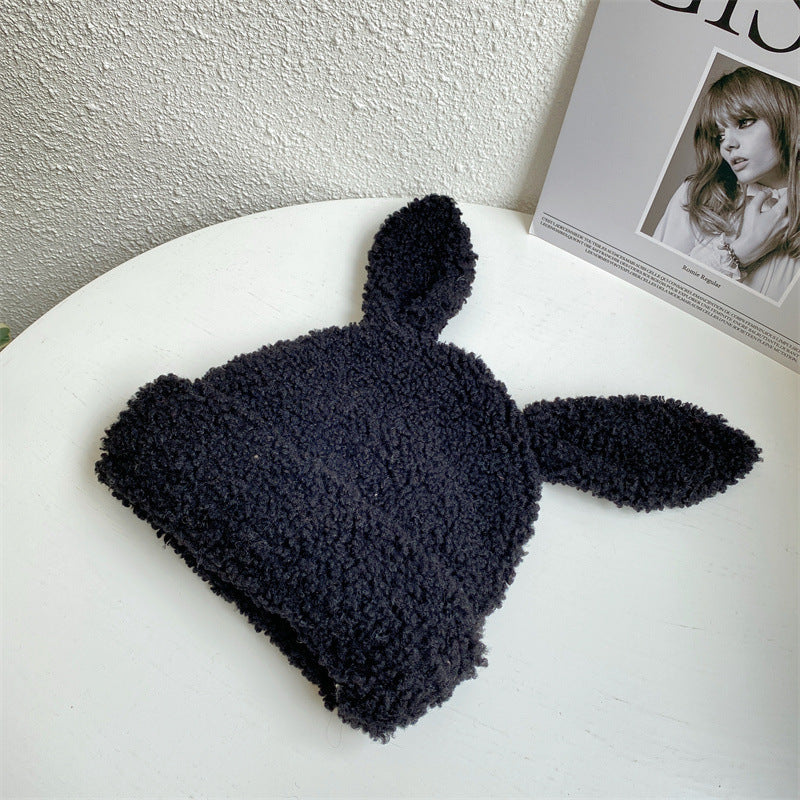 Cute Lambswool Plush Rabbit Ears Hat – Winter Warm Beanie