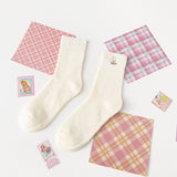 Women’s Sweet Lady Terry Mid-Calf Socks – Cute Jacquard Casual