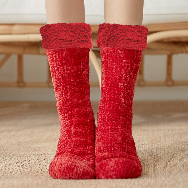 Ladies Winter Warm Plus Velvet Sleeping Floor Socks