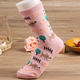 Korean Style Cotton Socks – Breathable Jacquard Women’s Casual Design