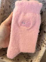 Women’s Fleece-Lined Mink Fur Tube Socks – Warm Winter Maternity Socks