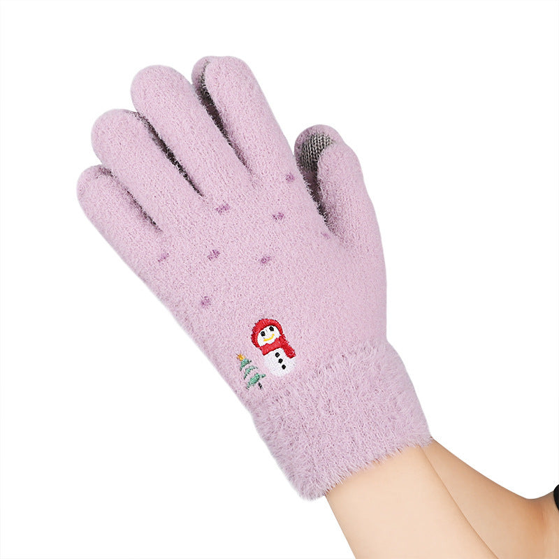Women’s Fleece Lined Knitted Gloves – Touch Screen Winter Warmth