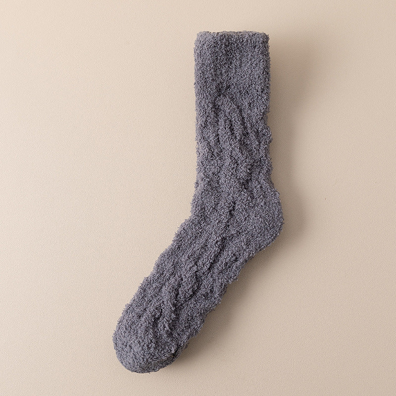 Winter Fuzzy Coral Fleece Socks – Thickened Anti-Slip Home Sleep Socks