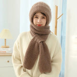 Women’s Knitted Winter Hat with Fleece-Lined Scarf – Warm & Windproof Set