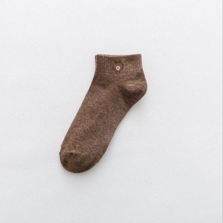 Women’s Simple Bear Ankle Socks – Casual Fashion Style