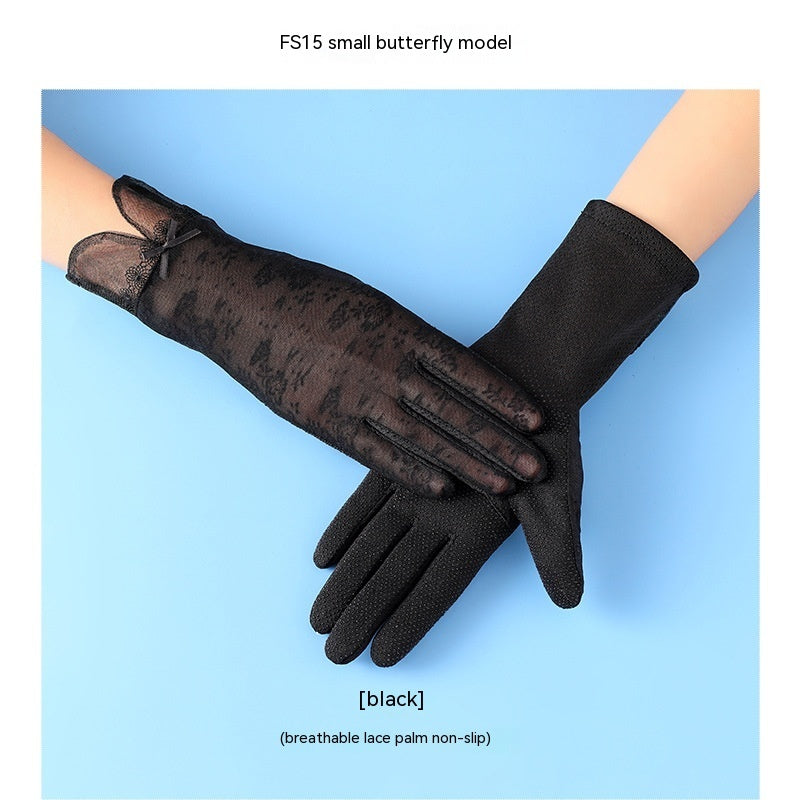 Lightweight Breathable Lace Sun Protection Gloves – Elegant Women’s UV Gloves