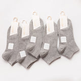 Women’s Double Needle Cotton Ankle Socks – Solid Color Short Casual