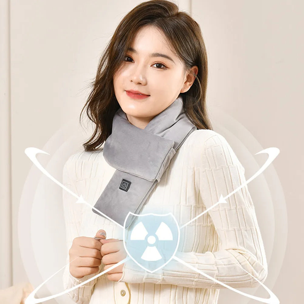 USB Heated Neck Scarf – 3-Level Adjustable Winter Warmer