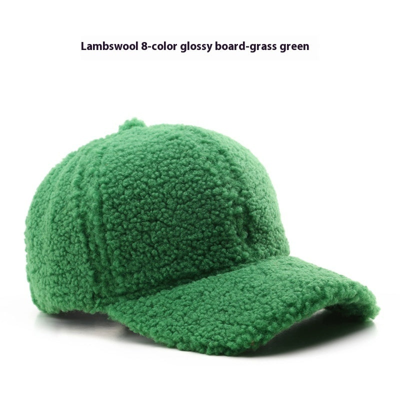 Unisex Lamb Wool Baseball Cap – Warm & Stylish Curved Brim Hat