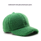 Unisex Lamb Wool Baseball Cap – Warm & Stylish Curved Brim Hat