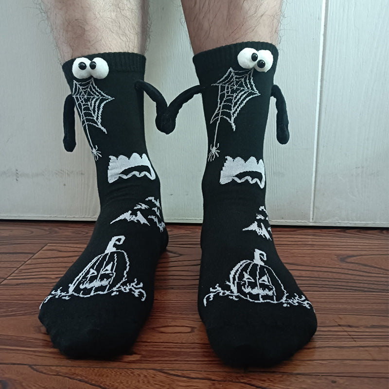 Halloween & Christmas Magnetic Hand Socks – Fun Couple Stockings