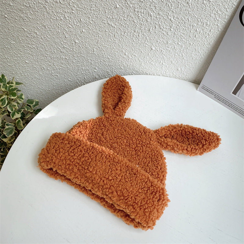 Cute Lambswool Plush Rabbit Ears Hat – Winter Warm Beanie