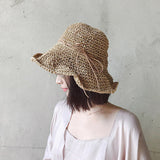Women’s Raffia Straw Fisherman Hat – Summer Wide Brim Sun Hat