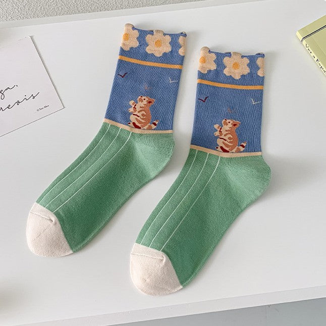 Autumn & Winter Cute Girls Bubble Mouth Cotton Thigh-high Socks