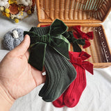 Baby Bowknot Cotton Socks – Pure Color Tube Style