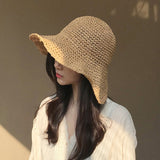 Women’s Raffia Straw Fisherman Hat – Summer Wide Brim Sun Hat