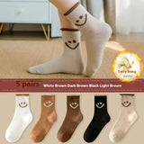 Women’s Winter Mid-Calf Socks – Thick Warm 5-Pair Set