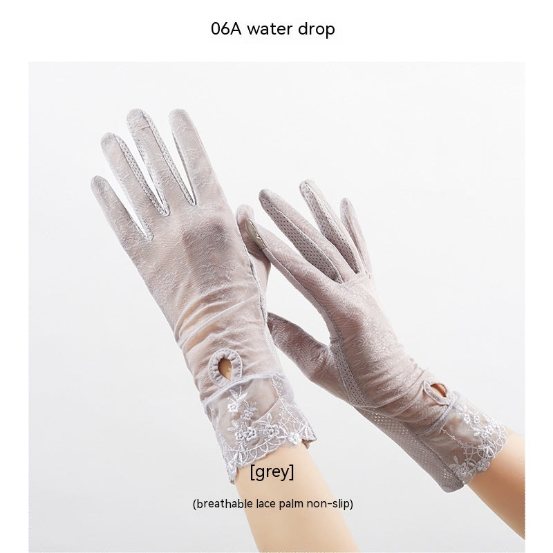 Lightweight Breathable Lace Sun Protection Gloves – Elegant Women’s UV Gloves
