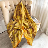 Large Floral Silk Scarf – 90×180 cm (RUNMEIFA)