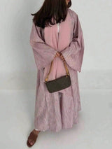 HIA Rose Texture Open Abaya and Hijab Set — product view 6