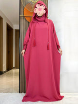 Two-Hat Khimar Cotton Abaya – Hooded Maxi Dress