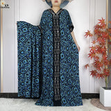 Geometric Maxi Dress & Oversized Scarf Set — Blue Geometric | HIA